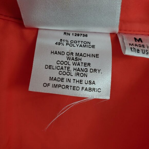 Finley Coral Button Up Long Convertible Sleeve Ruffle Collared Shirt Dress Mediu - Picture 10 of 10